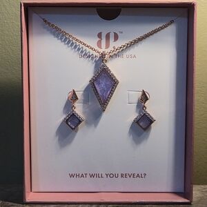 Elegant Purple and Gold Necklace Set